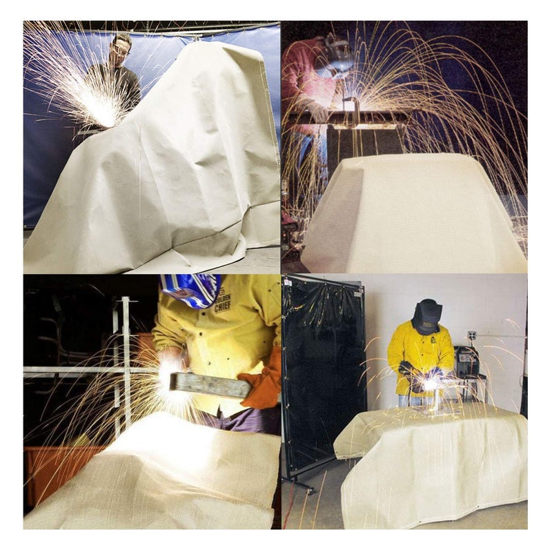Gihunk Welding Blanket Heavy Duty Fiberglass Fire Blanket Protect Work Area from Sparks (10Ft x 10 Ft) - Image 4